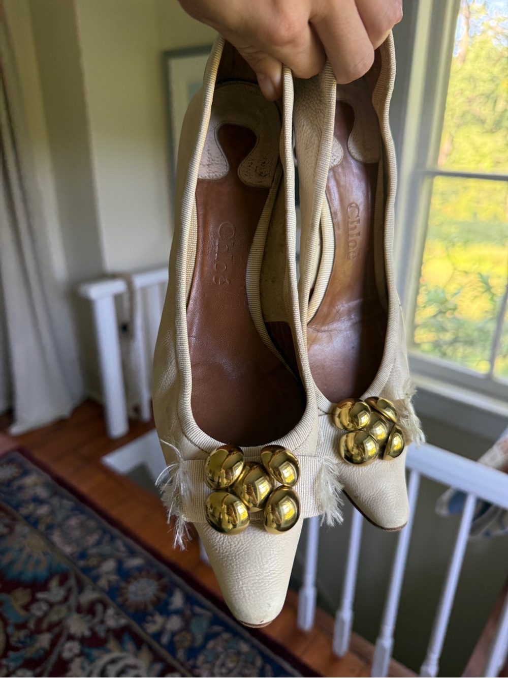 Chloe archive kitten heel leather ecru - Picture 9 of 9